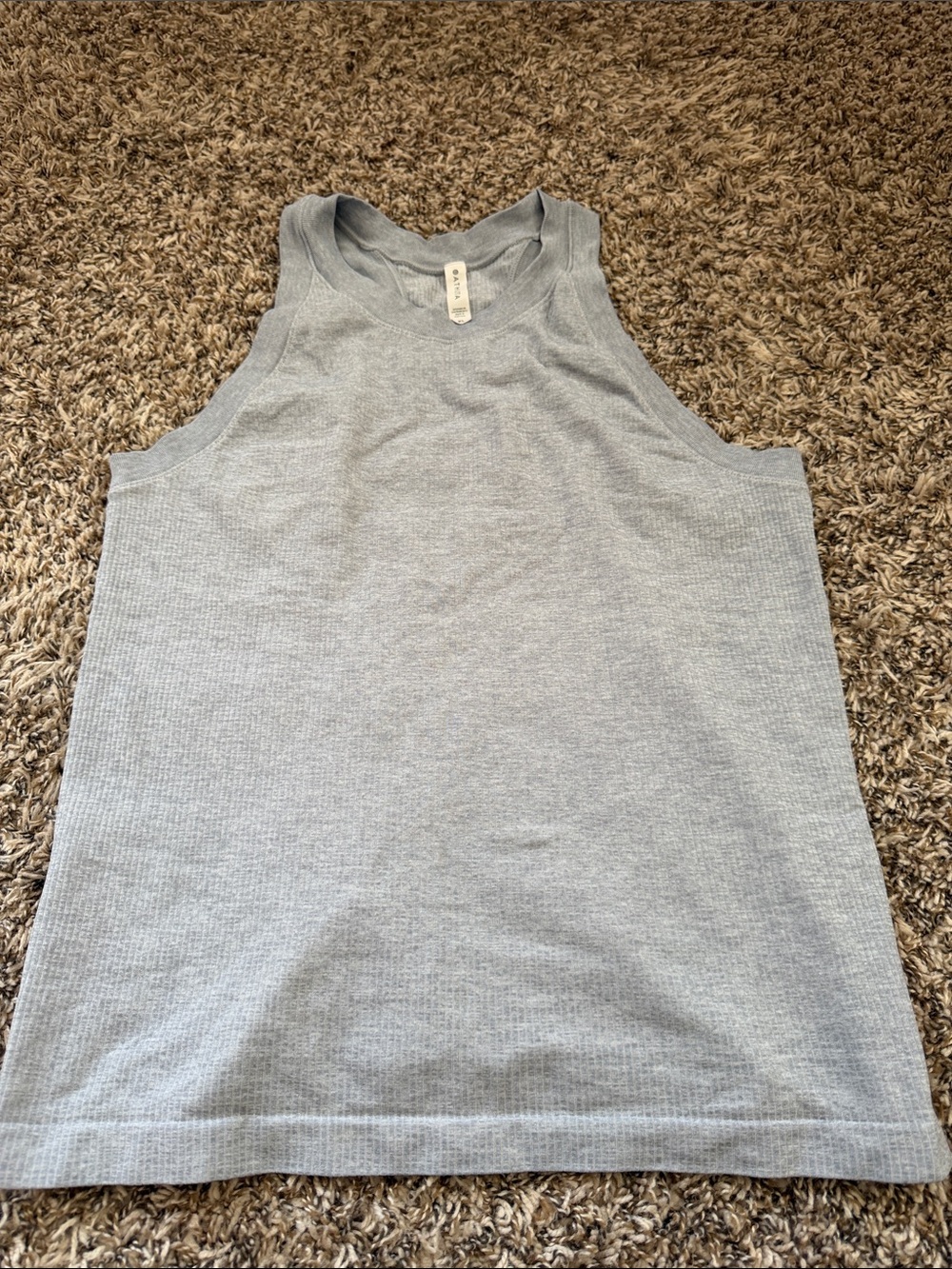Athleta Light Gray Ribbed Racerback Tank